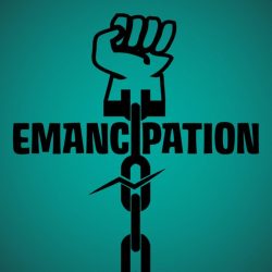 Emancipation emancipated slavery child support symbol illustration entitled tuition slave chains break hands stock background