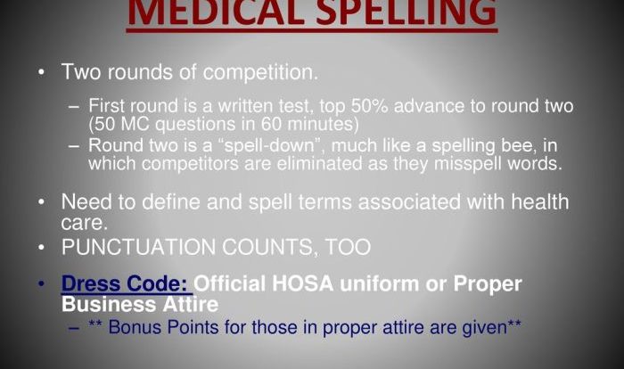 Hosa medical spelling practice test