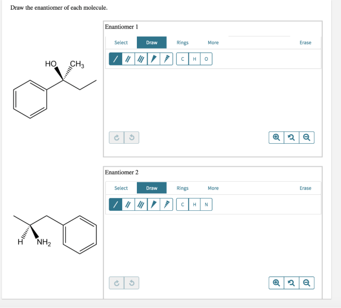 Draw the enantiomer of each molecule