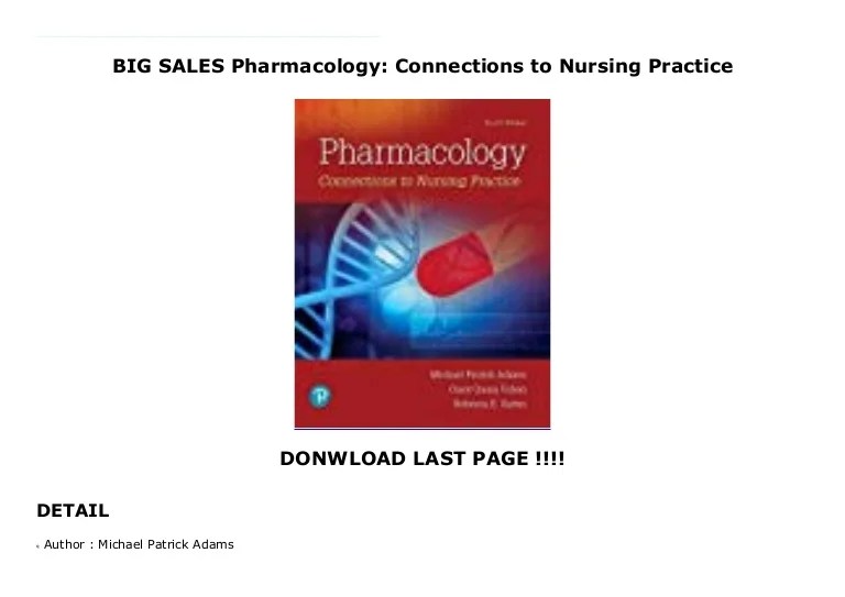 Pharmacology connections to nursing practice 5th edition