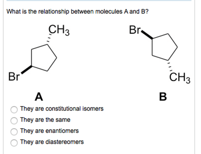 What is the relationship between the following two molecules